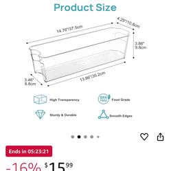 Vtopmart Breastmilk Storage Container 2PCS Set, Clear Freezer and Fridge Organizer Bins, Plastic Storage Bins for Breast Milk, Baby Pouches, Formula, 