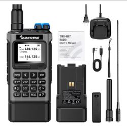 ☆ QUANSHENG UV-K1 2500mAh Extended Battery Walkie Talkie Air Band Aviation Receive Handheld Two Way Radio with USB Type-C, NOAA Weather Alert, One Key