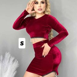 New Women's Velvet 2 Piece Set Size Small 