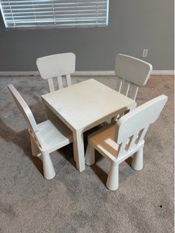 Kids table set with chairs