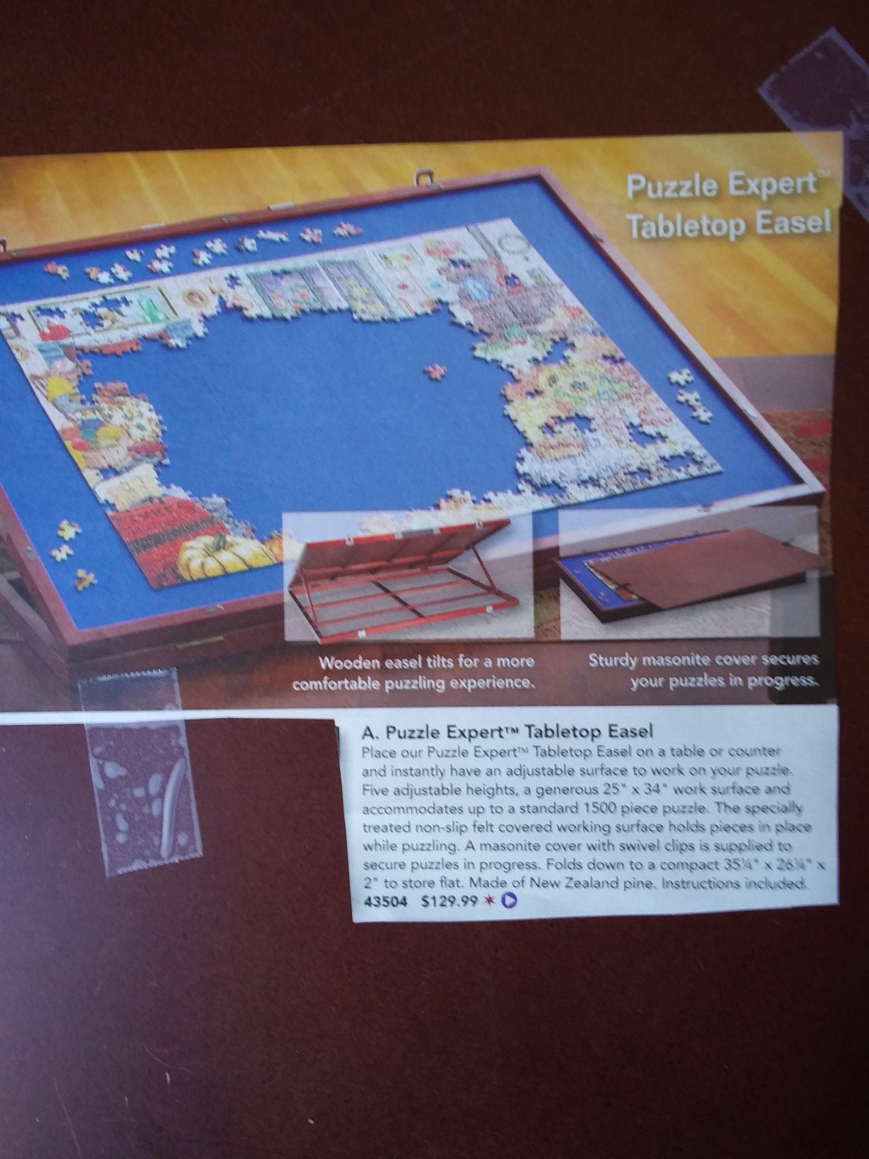 Easel puzzle board, Card table