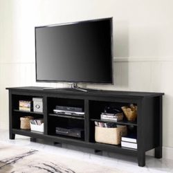 New Large Black TV Entertainment Stand Center