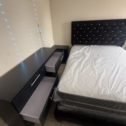 Queen Bedroom Set With Mattress All New Furniture And Free Delivery   1 Nightstand And Dresser. 