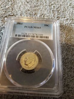 1964 Roosevelt Dime PCGS MS65