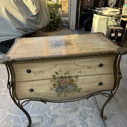 Vintage Marble-Top Bombe Chest / Accent Table