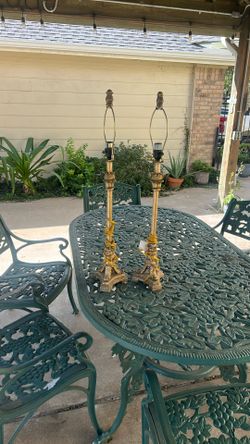 Antique Gold Wood Paint Lamps