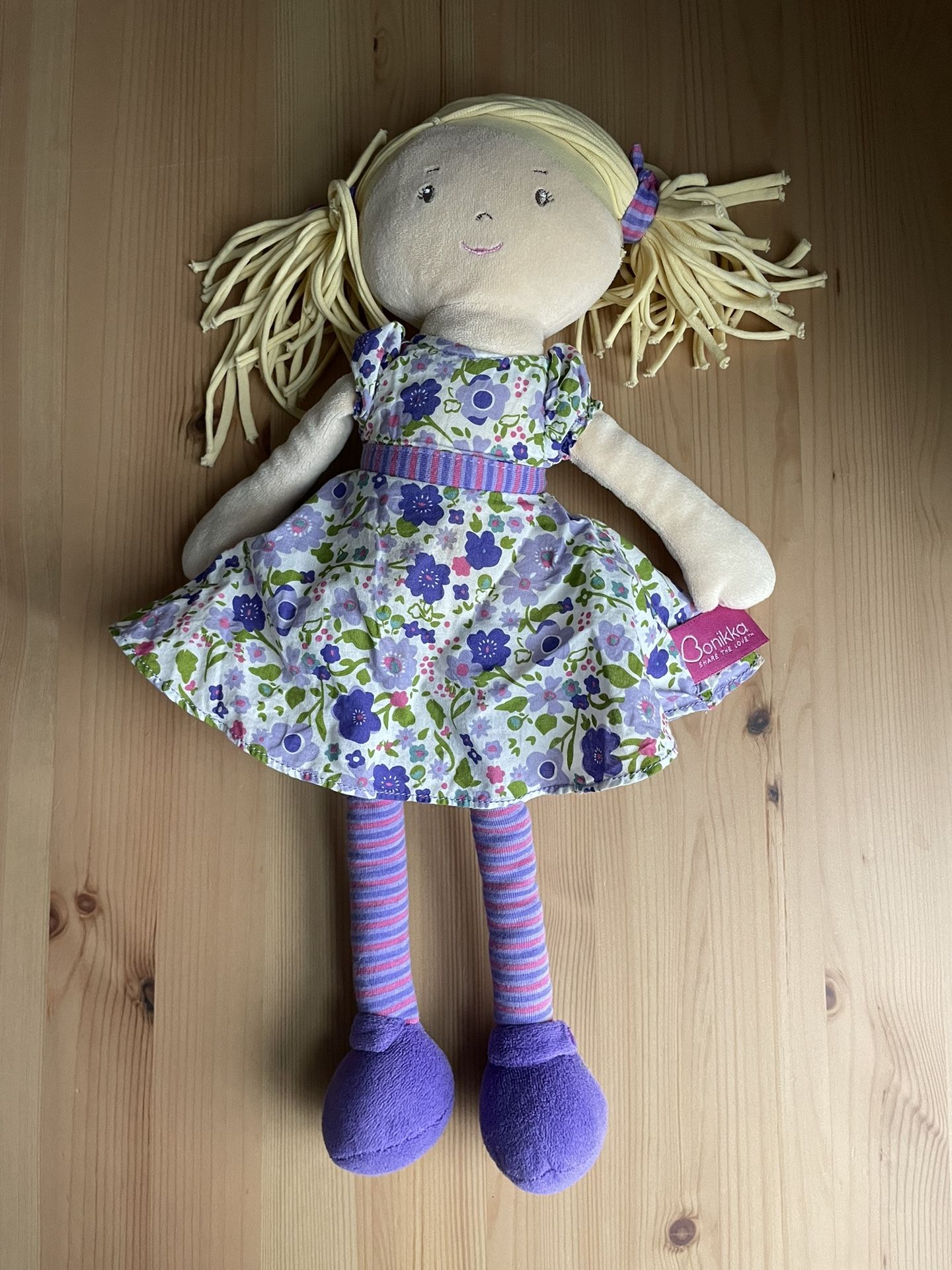 Bonikka Boutique Brand My First Baby Doll Rag Doll With Floral Dress