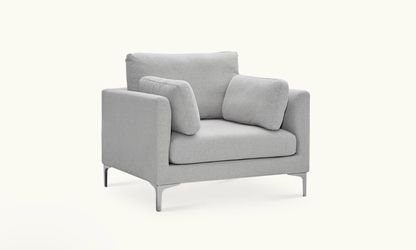 Modern Light Gray Upholstered Armchair