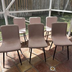 Set Of 6 Dining Chairs , Light Pink ( $20 Each ) 