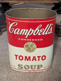 Vintage Campbell's Cheinco USA Condensed Tomato Soup 13" Trash Can