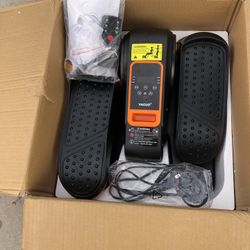 Retail $147.33) ANCHEER Under Desk Elliptical Electric Leg Exercise - Black/Orange, 15.43x17.53x9.72 Inch