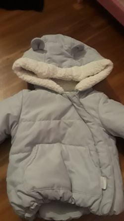 12 months gray very warm baby girl or boy jacket