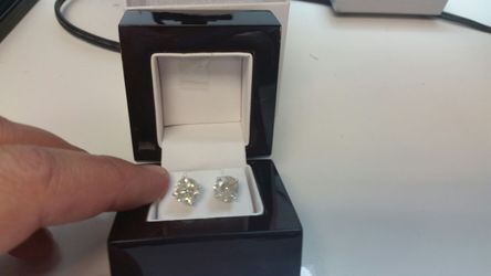 4.02 Carat H I1 Diamond Earrings 14k WG Studs. Limited Supply!