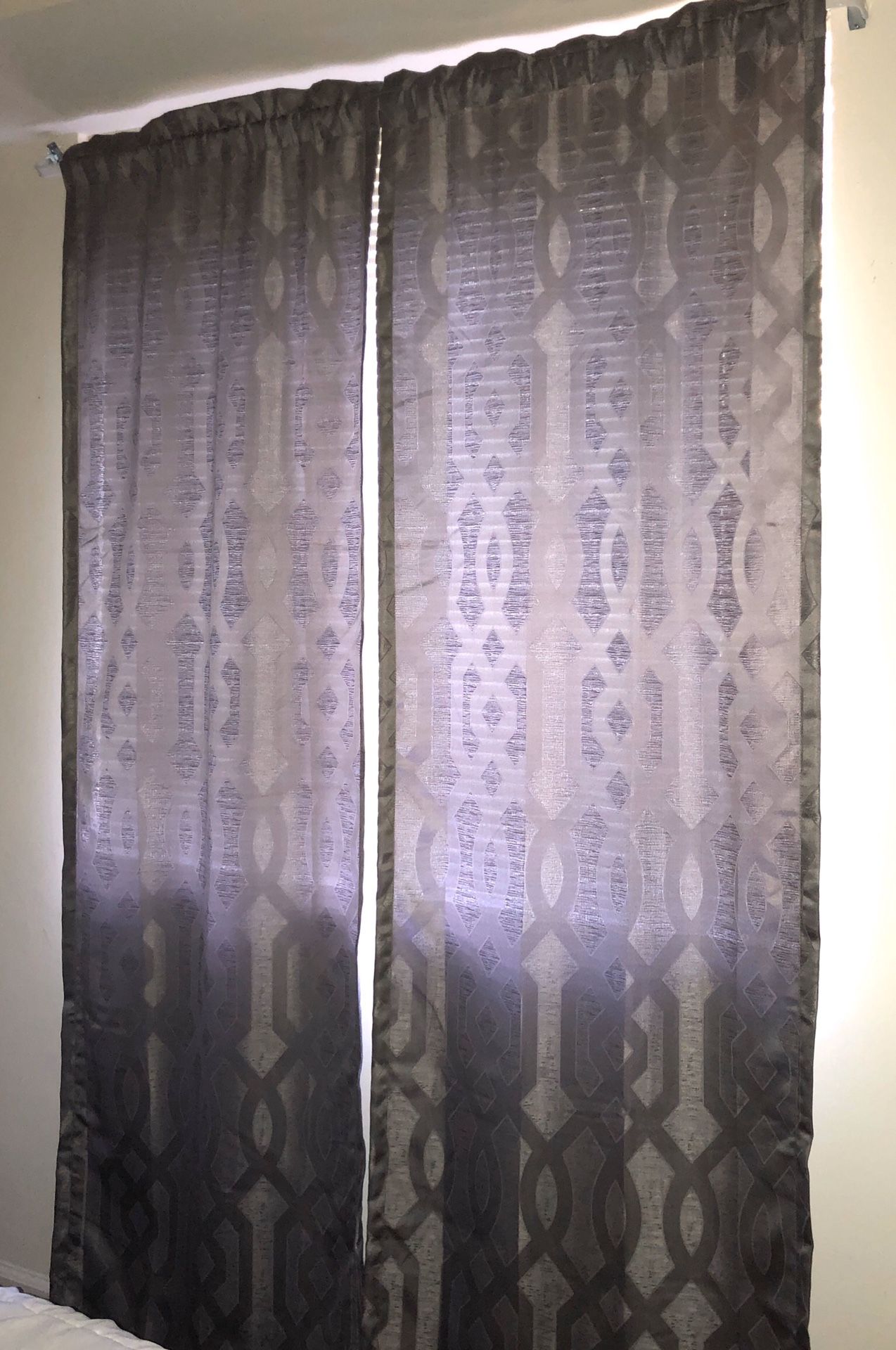 Light Grey Patterned Curtains (4)