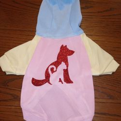Small Cat Or Dog Pink Yellow Blue Hoodie 
