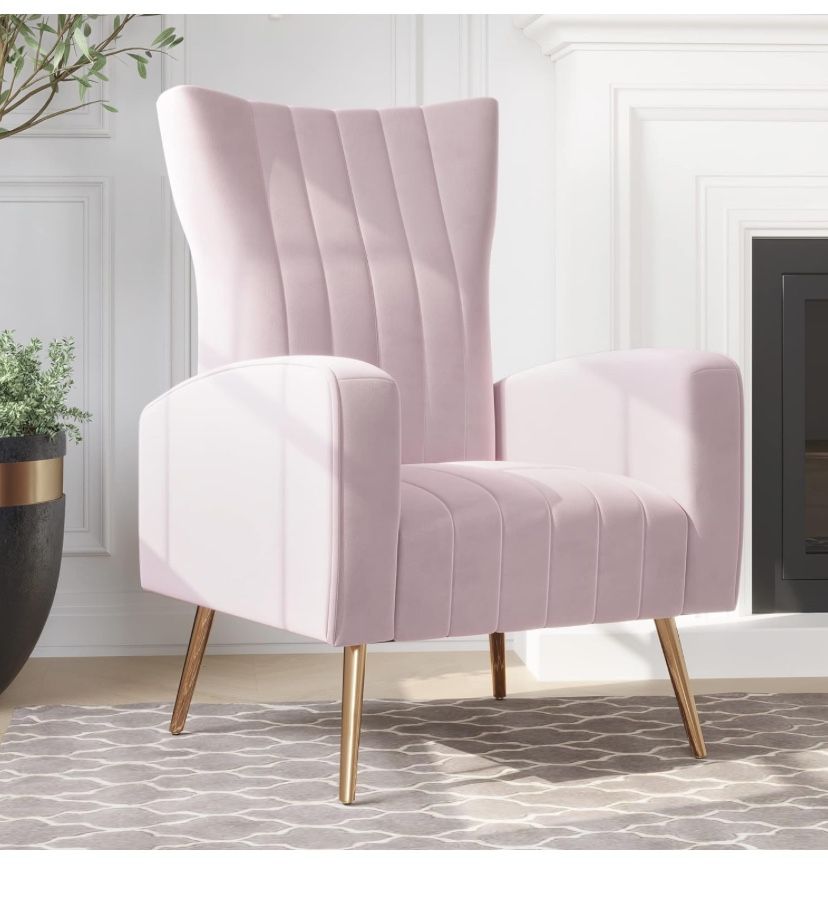 Pink Velvet Accent Chairs for Living Room