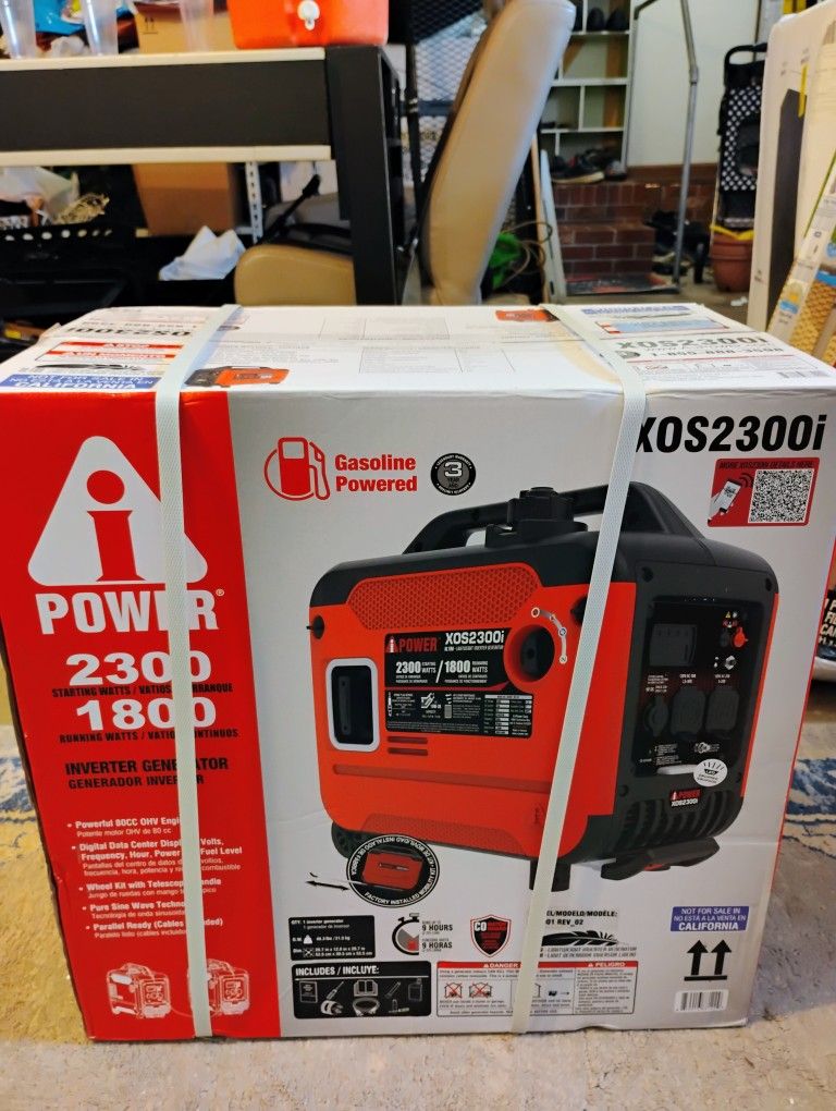 NEW! 2300 Watt Portable Generator & Inverter With CO2 Detector