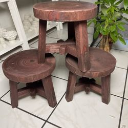 Wood Plant Stands (9”tall x 10”wide $15 each )