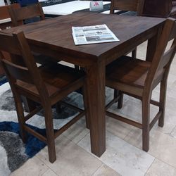 *Dining Room Special*---Brantley Rustic Wood Dining Table Sets W/4 Chairs---Delivery And Financing Available👌