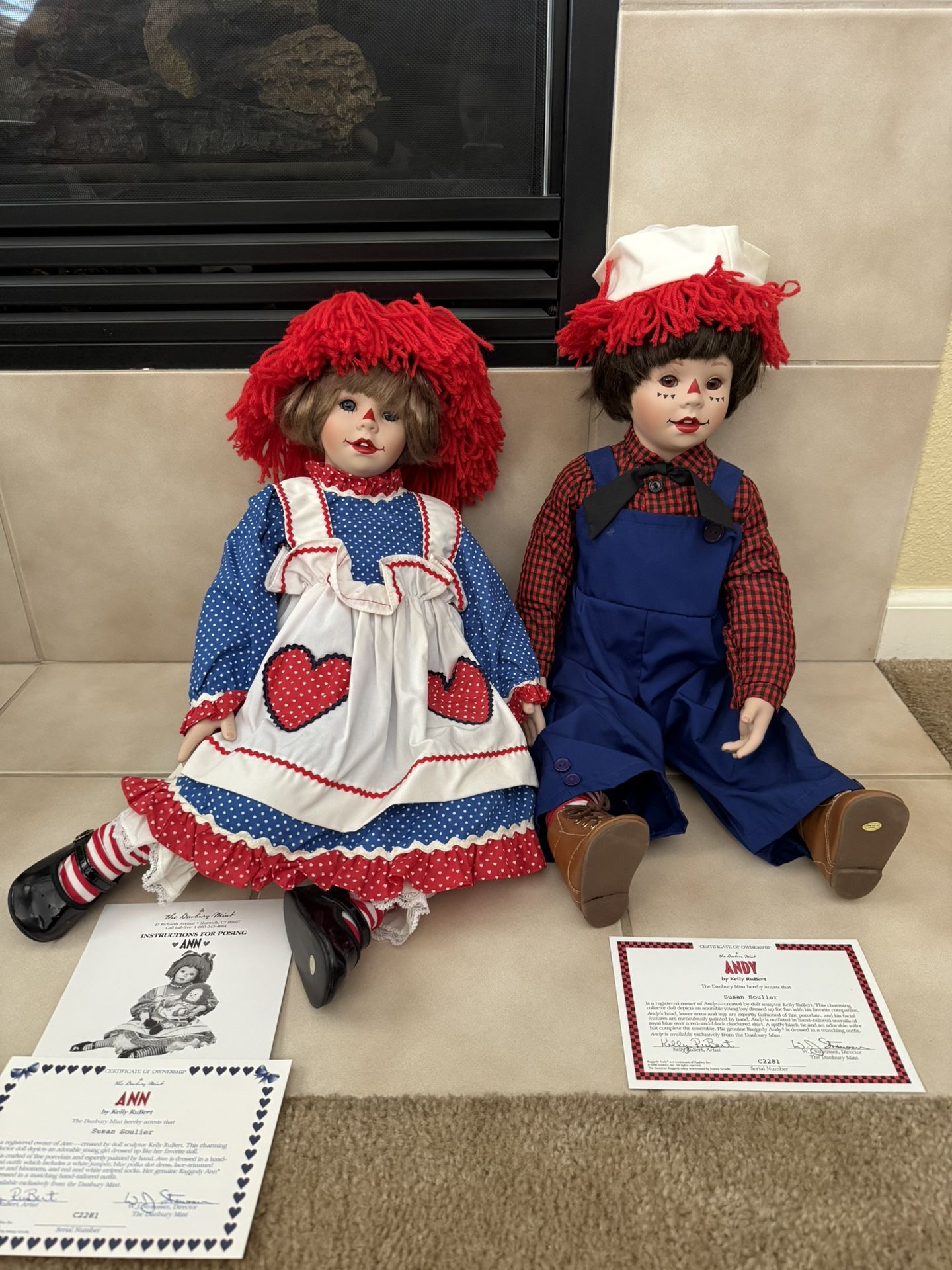 Danbury Mint Raggedy Ann & Andy Dolls