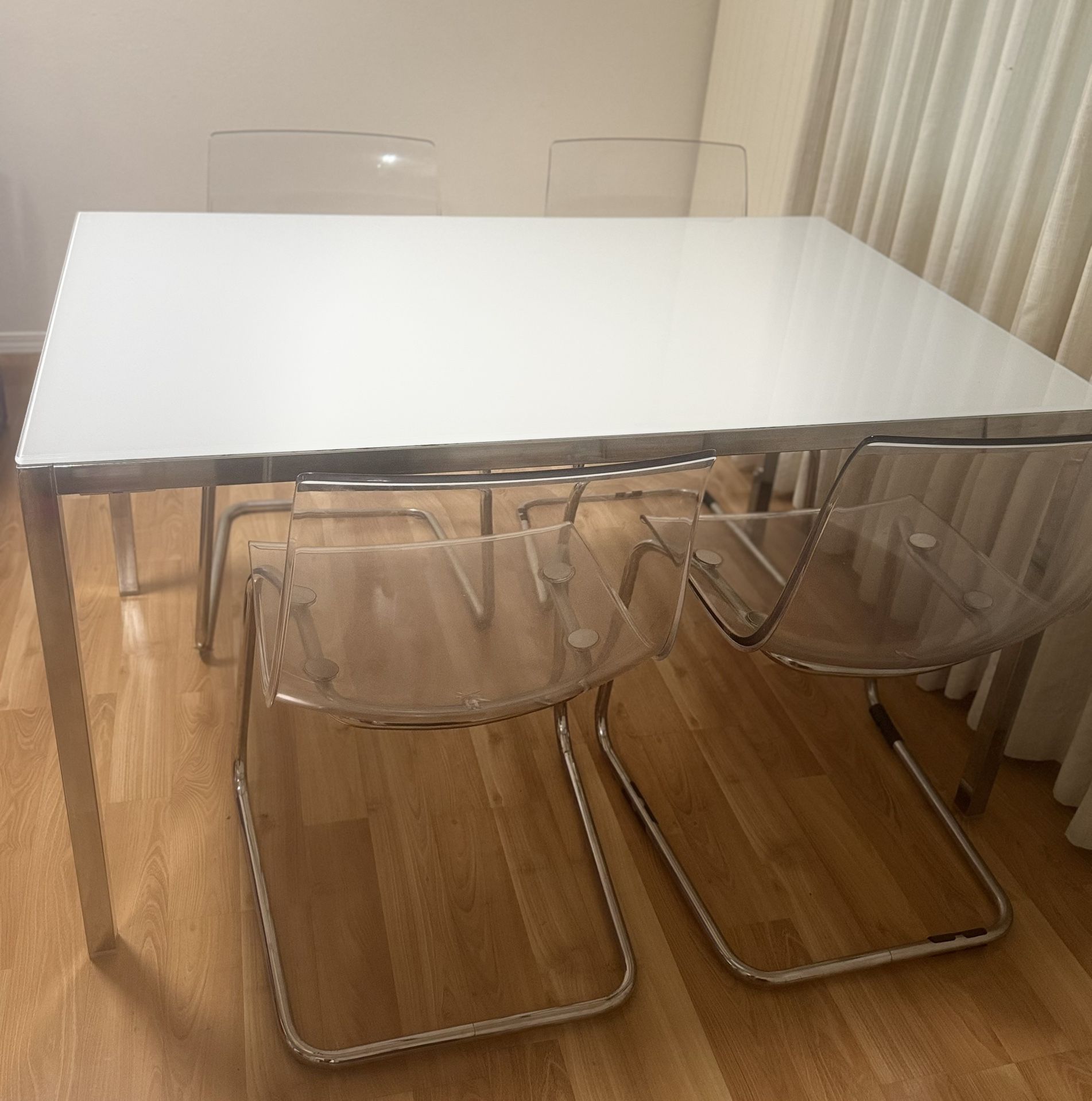 IKEA White Dining Table & 4 Chairs