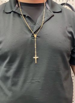 14k gold rosary necklace 14.5 grams