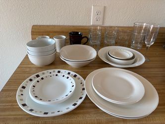 Plates dishes bowls cups glasses