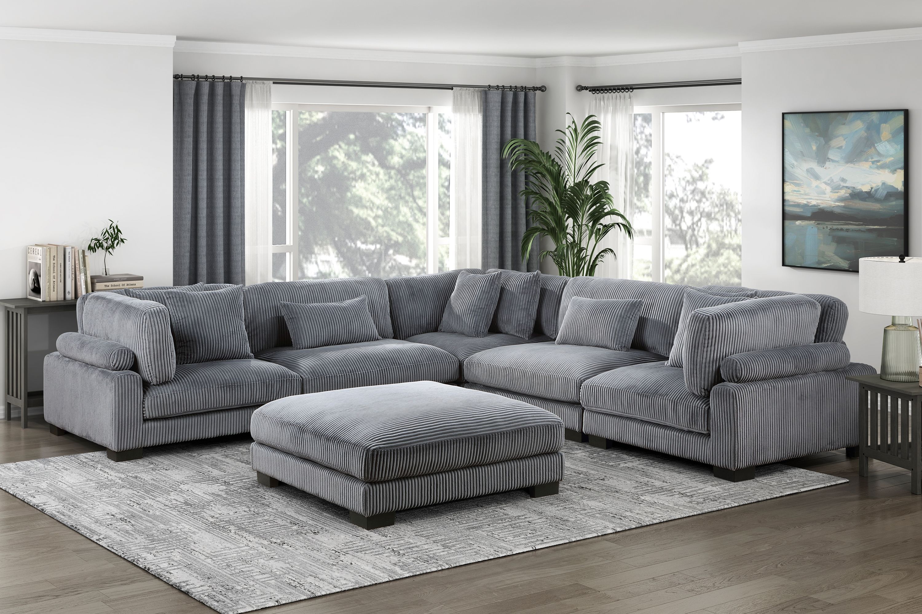 6-Piece Modular Sectional with Ottoman