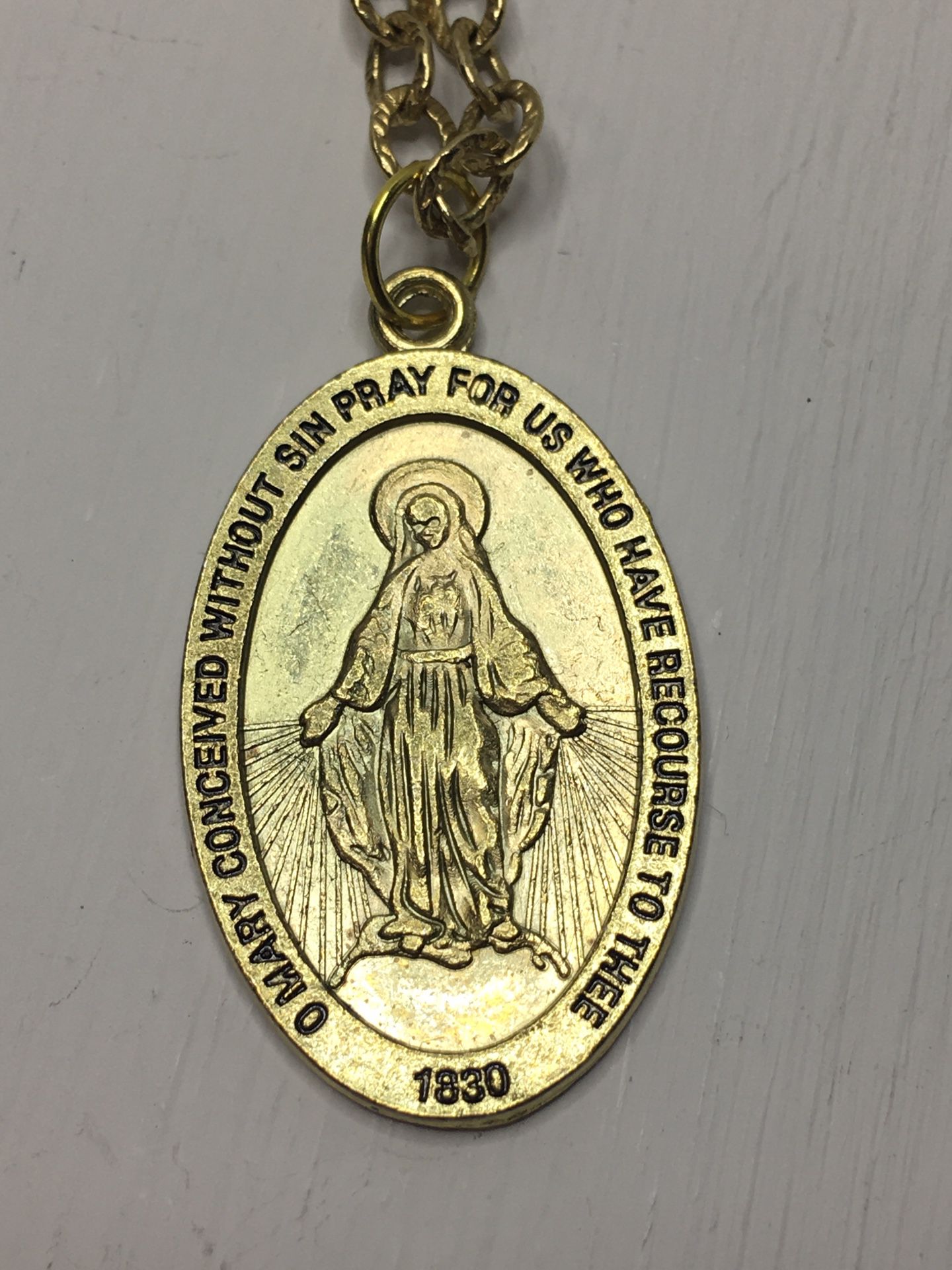 Vintage Virgin Mary necklace