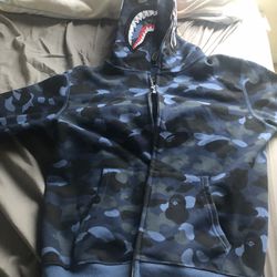 Navy blue bape hoodie