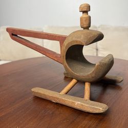 Vintage Toy Helicopter Wooden Aviation Vehicle Decor