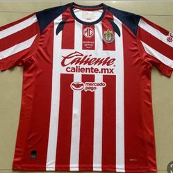 Soccer Chivas Guadalajara el rebaño sagrado  New Jersey  2025-  2026 fan version sizes small to 4xl tricampeon futbol Mexico home local away visitante