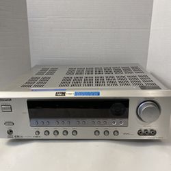 Onkyo TX-SR573 A/V Home Theater System Receiver; 75 Watts, 7.1 Channels, Silver; Tested; (no remote)