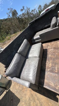 2 piece leather L couch