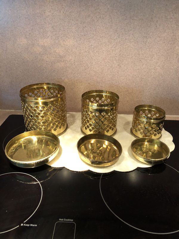 Brass 3 Set Storage Containers With Lids Made In India For Georgetown Tx Offerup