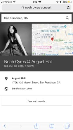 Noah Cyrus concert tickets (SF)