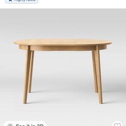 Astrid Mid-Century Round Extendable Dining Table Natural - Threshold™