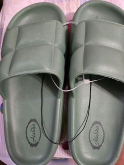 Atalina Slide Sandals Mint Green
