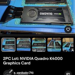 2PC Lot: NVIDIA Quadro K4000 Graphics Card