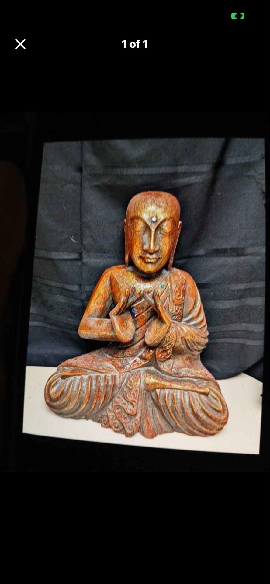 Gold And Red Buddha Figurine 16in tall and 13 wide