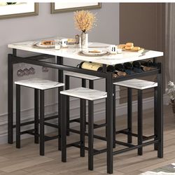 Basenji Dining Table Set for 4