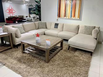 Macy’s Jollene Fabric Sectional Sofa w/ Chaise — $900