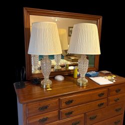 Vintage crystal lamp set