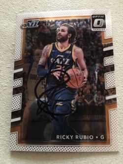 Ricky Rubio Autographed Card with COA