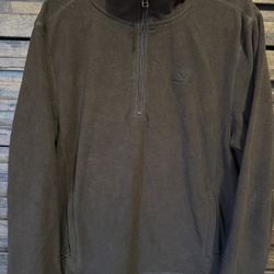 Realtree Pullover Quarter 1/4 Zip Fleece Sweater Sweatshirt Men’s Size LRG Brown