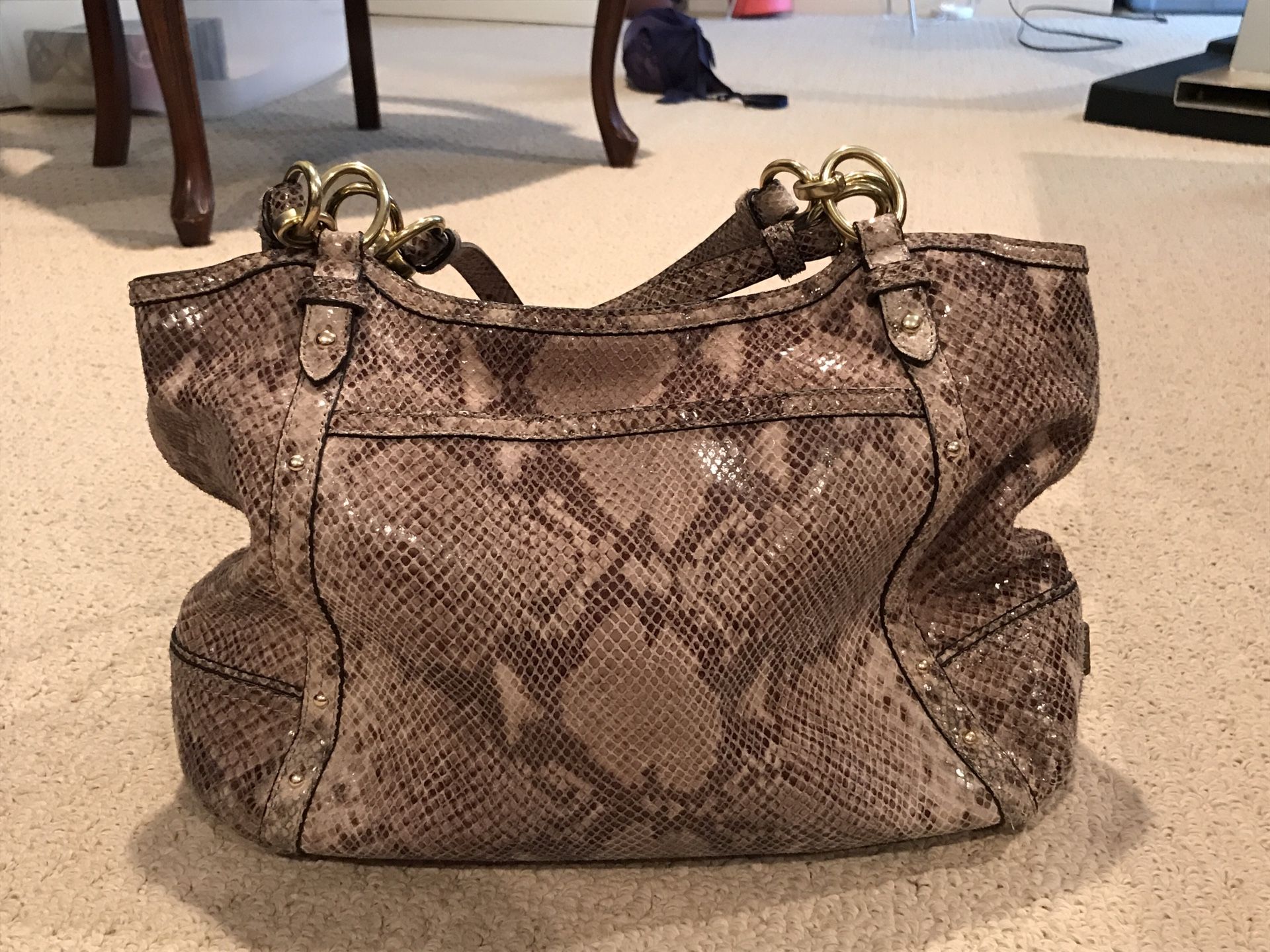 COACH FAUX PYTHON LEATHER HANDBAG