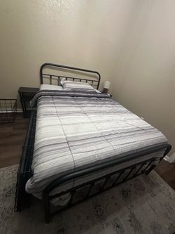 Full bed with metal frame