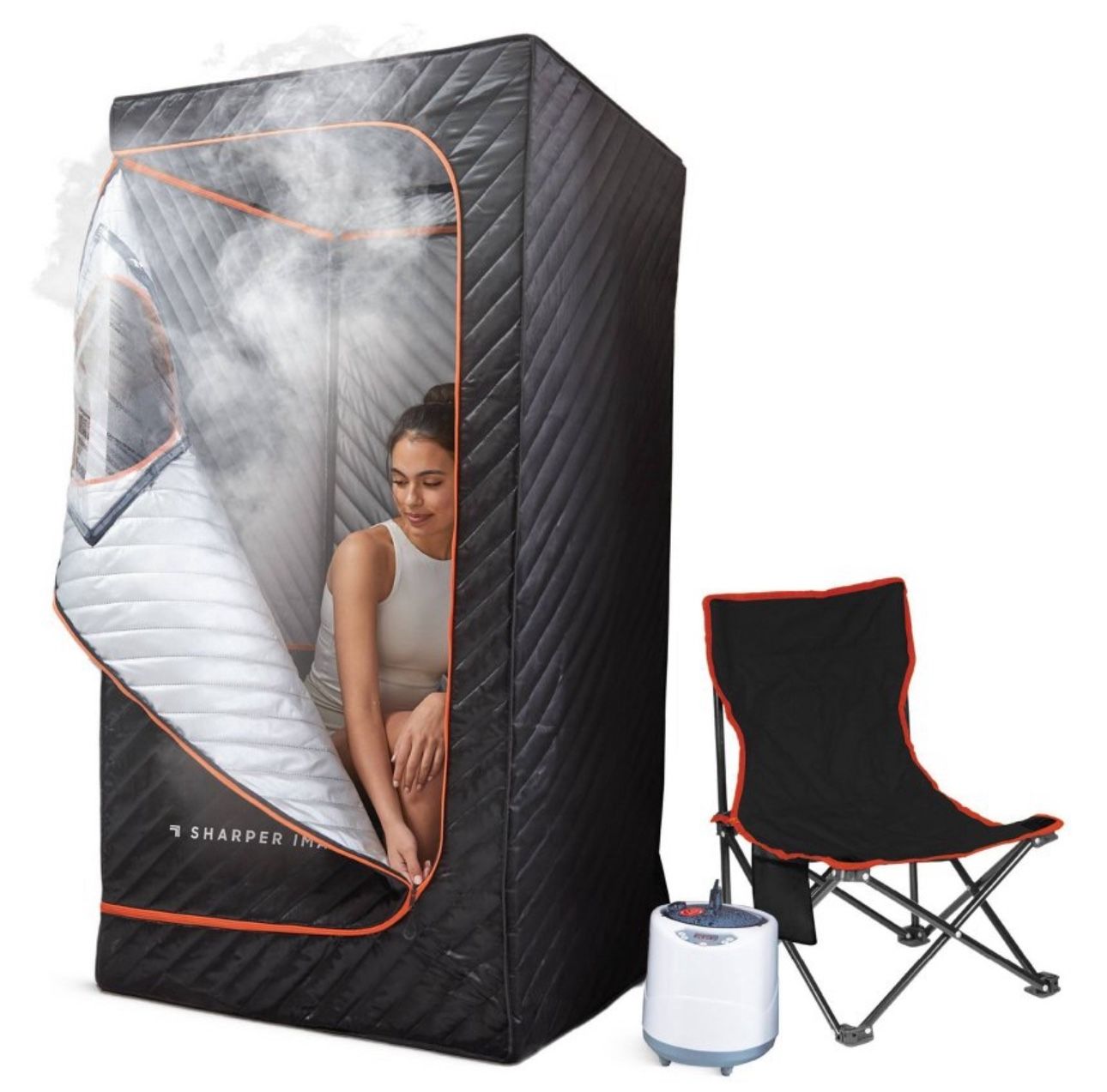 🔥NEW🔥 Sharper Image Portable Steamer Sauna Portable Spa: Electric 1-Person Sauna, 110V
