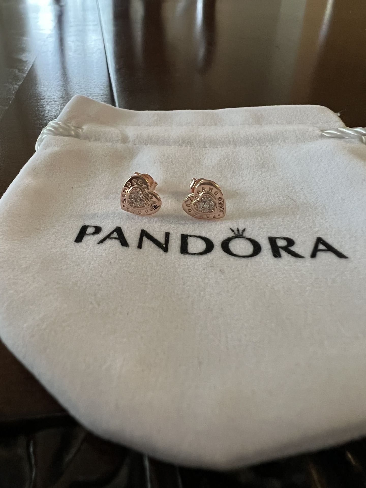 Rose Gold Pandora Earrings 