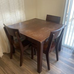 Wooden Table With 3 Chairs
